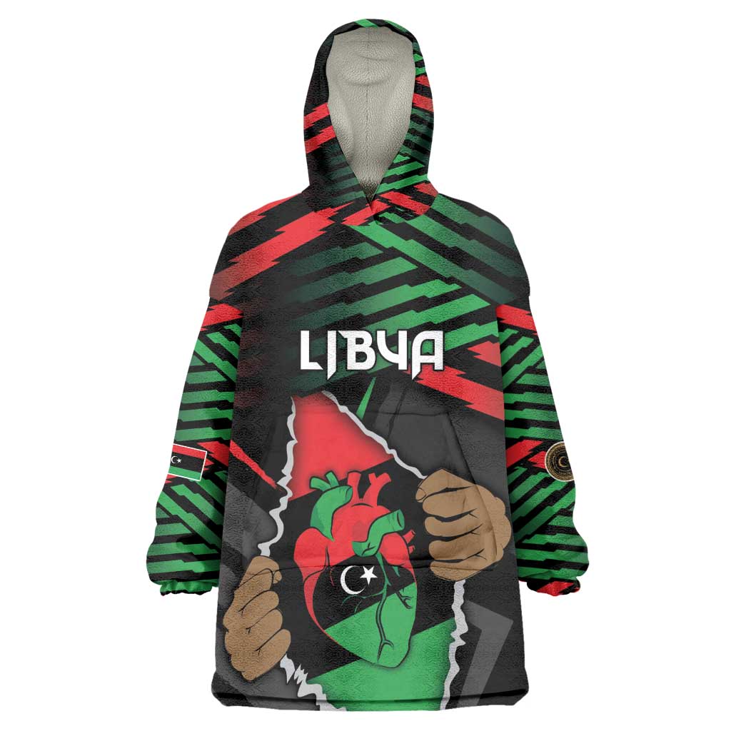 Personalized Libya In My Veins Kid Wearable Blanket Hoodie - African Pride
