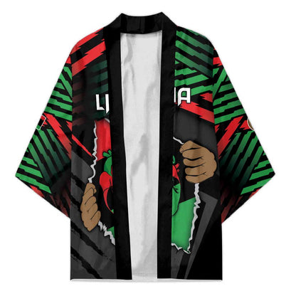 Personalized Libya In My Veins Kimono - African Pride