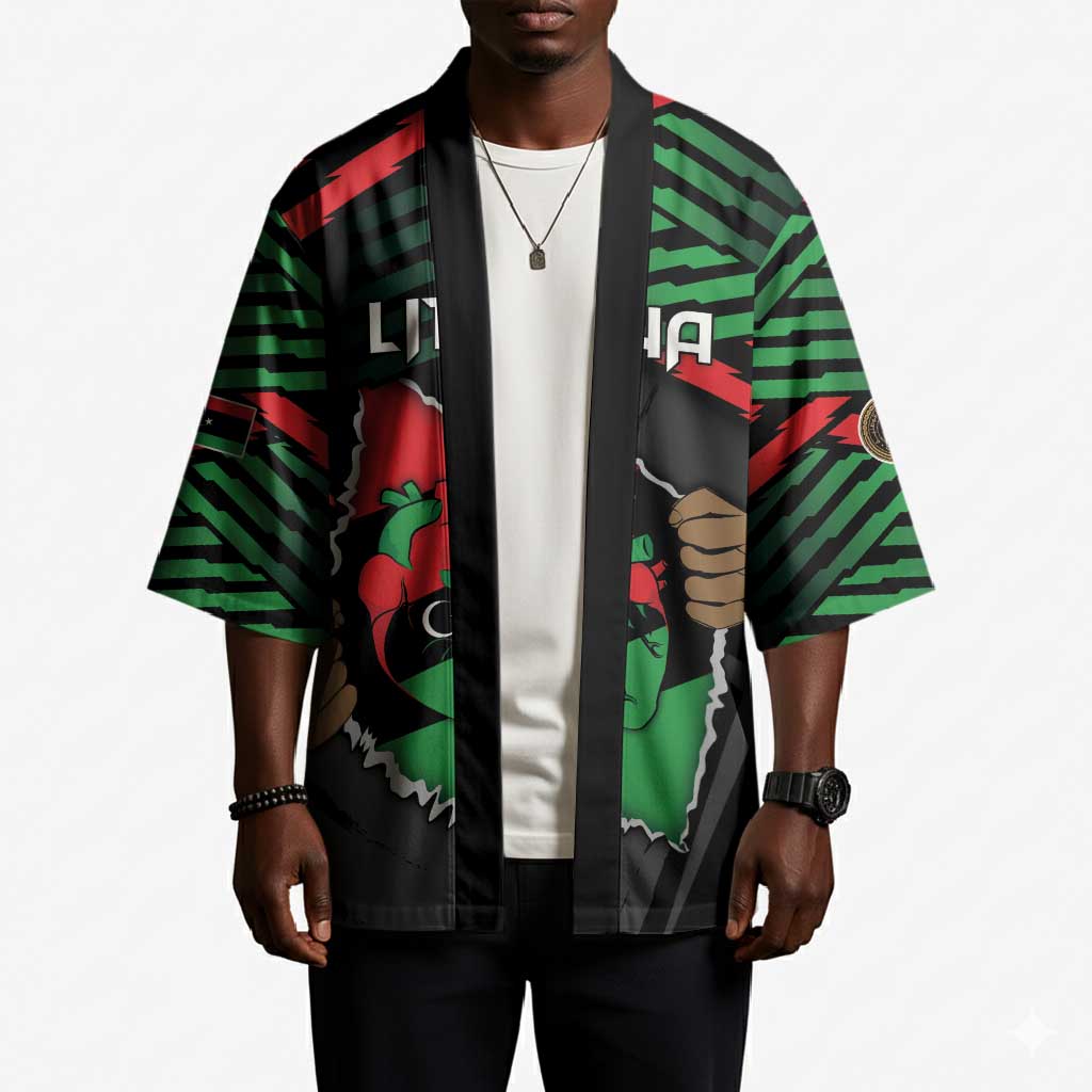 Personalized Libya In My Veins Kimono - African Pride