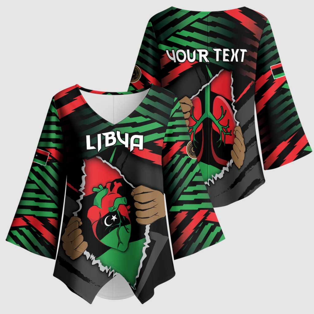 Personalized Libya In My Veins Kimono Sleeve Blouse - African Pride