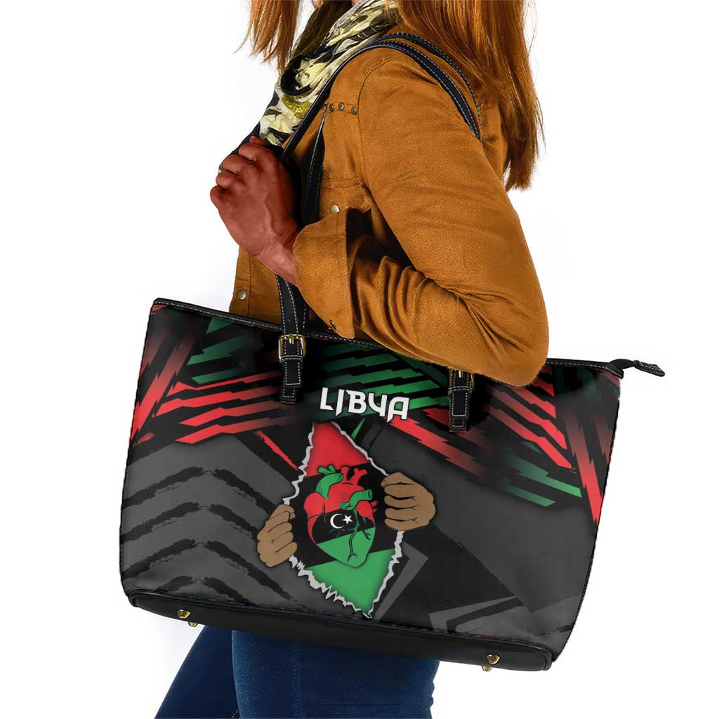 Libya In My Veins Leather Tote Bag - African Pride