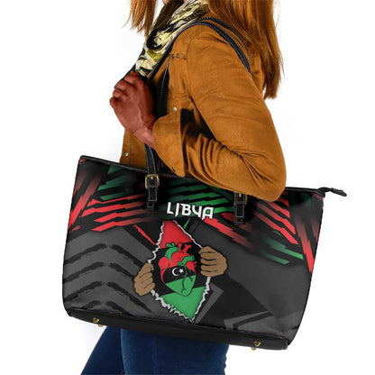 Libya In My Veins Leather Tote Bag - African Pride