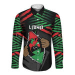 Personalized Libya In My Veins Long Sleeve Button Shirt - African Pride
