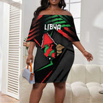 Personalized Libya In My Veins Off Shoulder Short Dress - African Pride