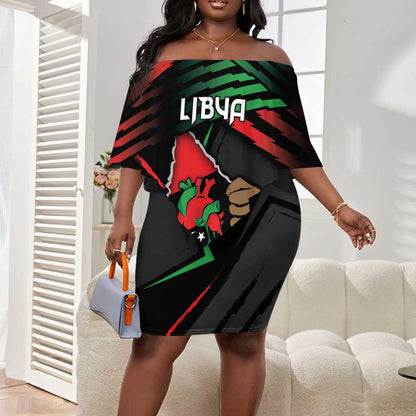 Personalized Libya In My Veins Off Shoulder Short Dress - African Pride