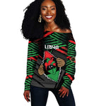 Personalized Libya In My Veins Off Shoulder Sweater - African Pride