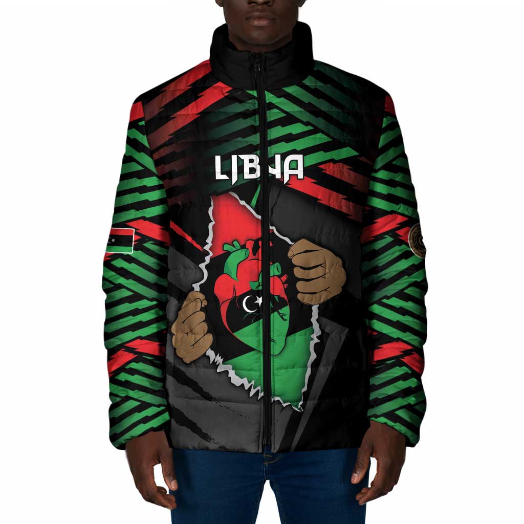 Personalized Libya In My Veins Padded Jacket - African Pride