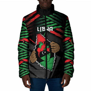 Personalized Libya In My Veins Padded Jacket - African Pride