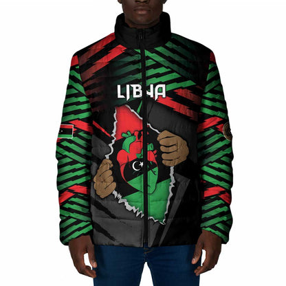 Personalized Libya In My Veins Padded Jacket - African Pride