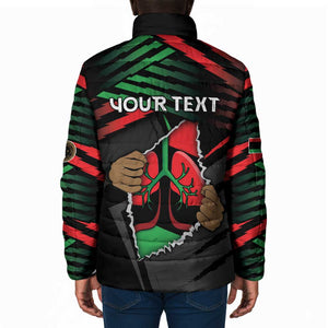 Personalized Libya In My Veins Padded Jacket - African Pride