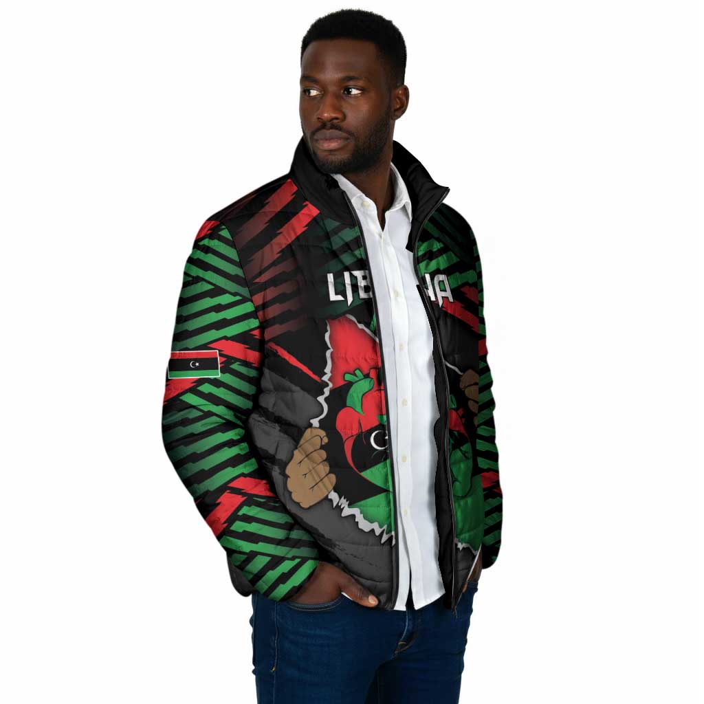 Personalized Libya In My Veins Padded Jacket - African Pride