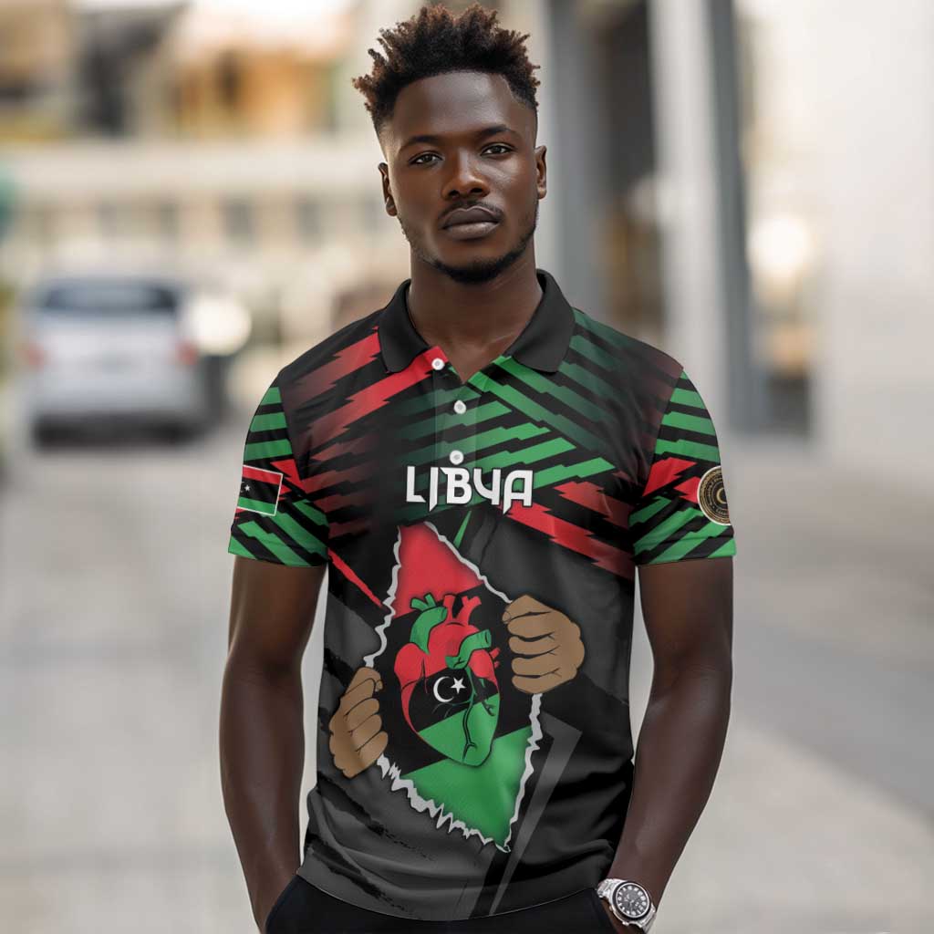 Personalized Libya In My Veins Polo Shirt - African Pride