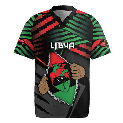Personalized Libya In My Veins Rugby Jersey - African Pride