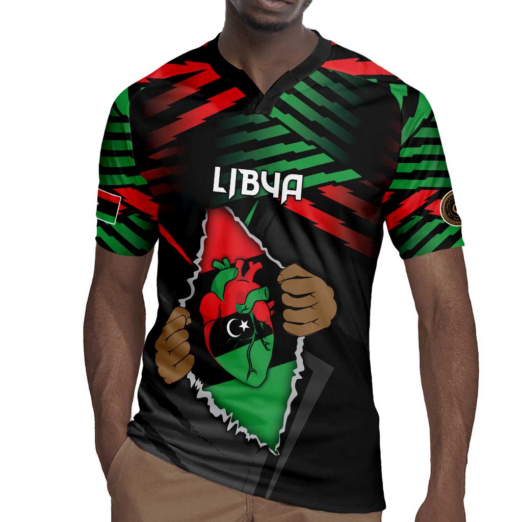 Personalized Libya In My Veins Rugby Jersey - African Pride