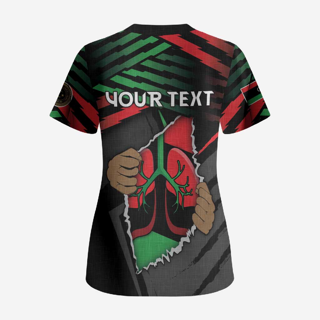 Personalized Libya In My Veins Scrub Top - African Pride