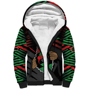 Personalized Libya In My Veins Sherpa Hoodie - African Pride