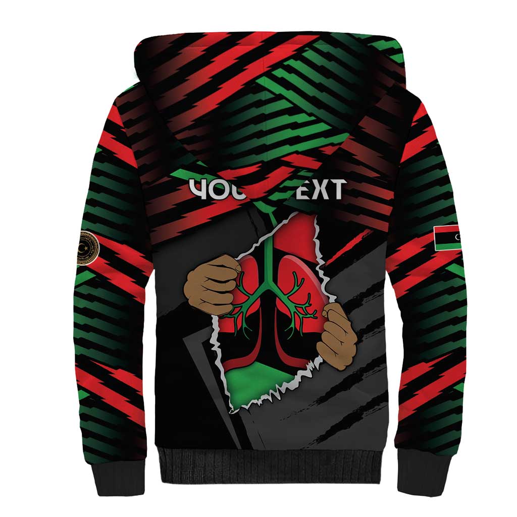 Personalized Libya In My Veins Sherpa Hoodie - African Pride