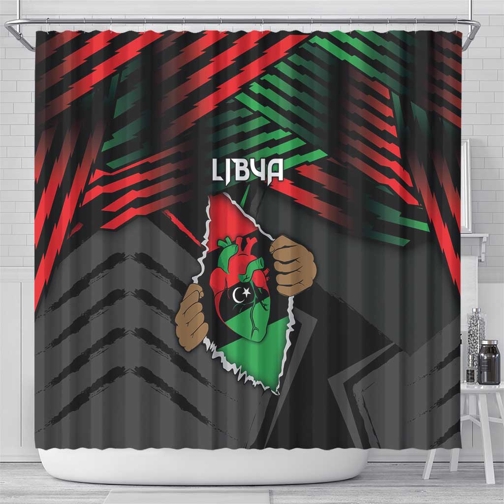 Libya In My Veins Shower Curtain - African Pride