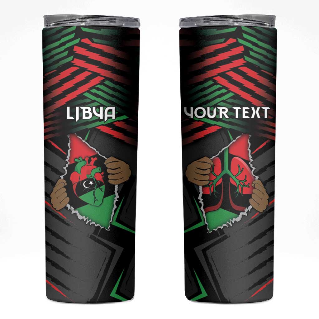 Personalized Libya In My Veins Skinny Tumbler - African Pride