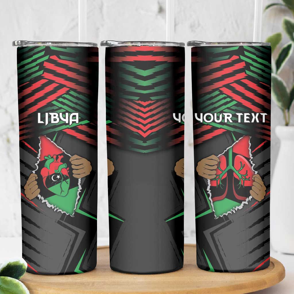 Personalized Libya In My Veins Skinny Tumbler - African Pride