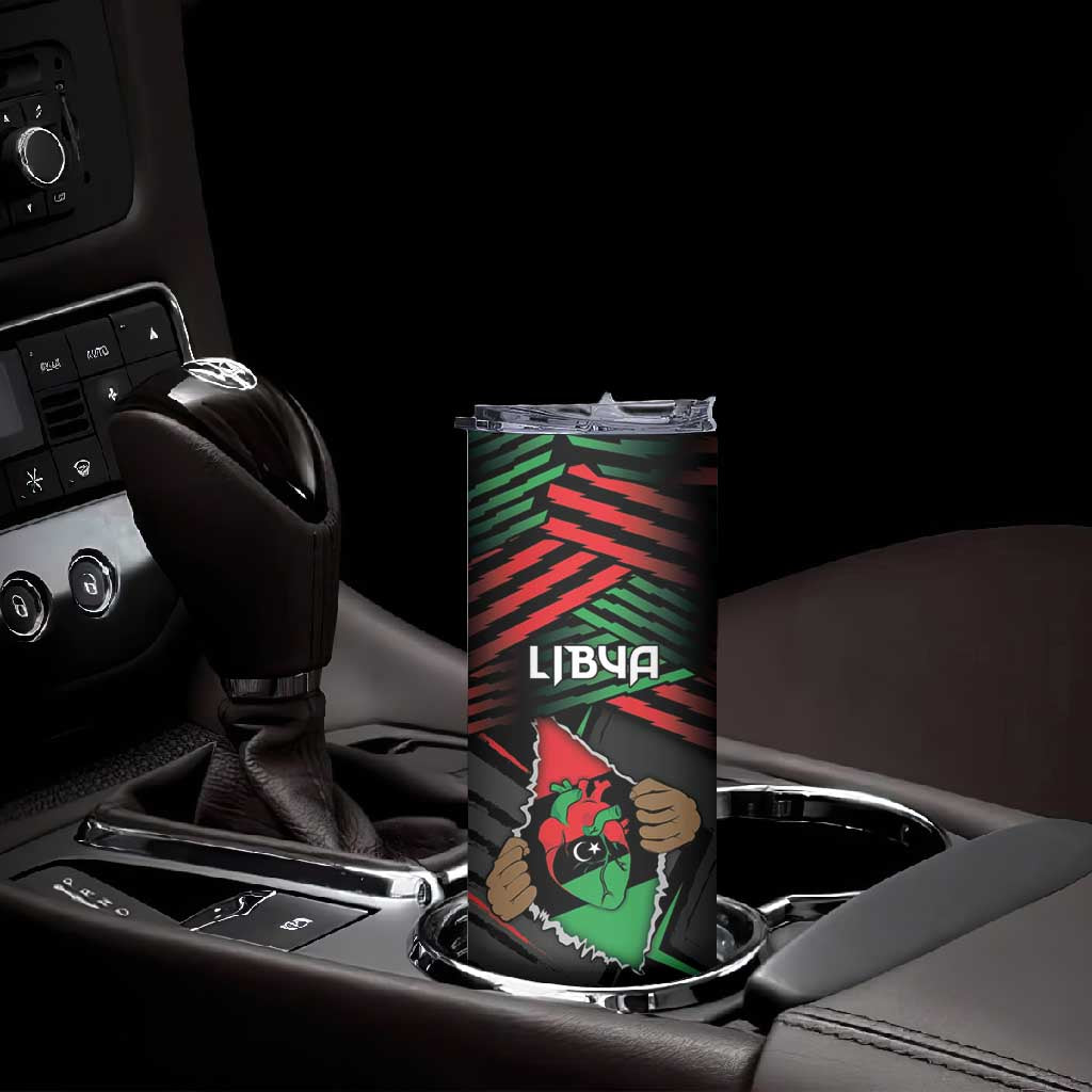 Personalized Libya In My Veins Skinny Tumbler - African Pride