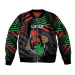 Personalized Libya In My Veins Sleeve Zip Bomber Jacket - African Pride