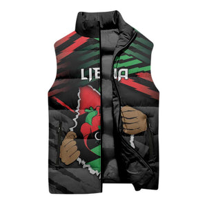 Personalized Libya In My Veins Sleeveless Puffer Jacket - African Pride