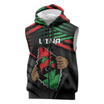 Personalized Libya In My Veins Sleeveless Zip Hoodie - African Pride