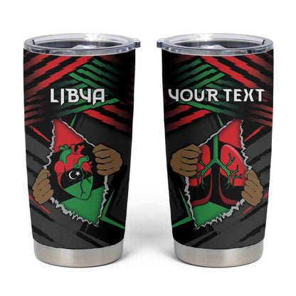 Personalized Libya In My Veins Tumbler Cup - African Pride