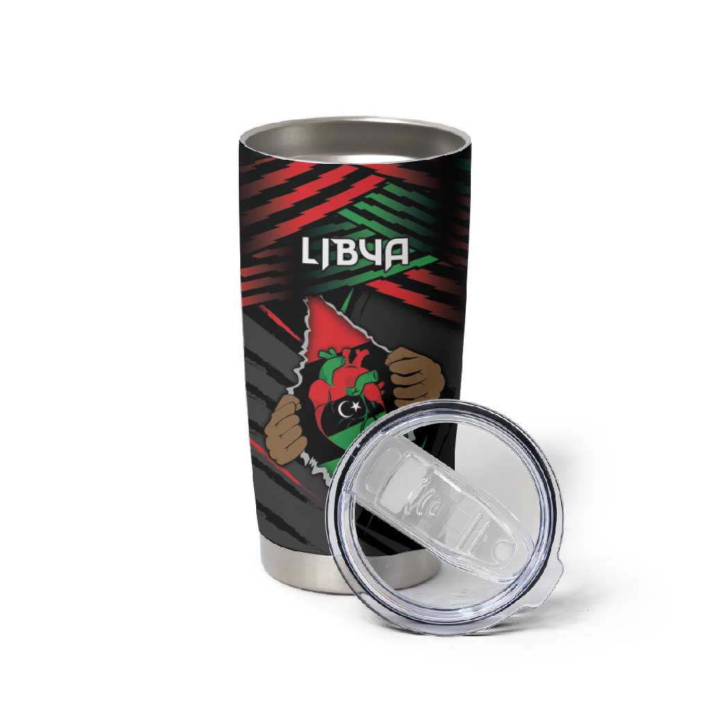 Personalized Libya In My Veins Tumbler Cup - African Pride