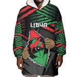 Personalized Libya In My Veins Wearable Blanket Hoodie - African Pride