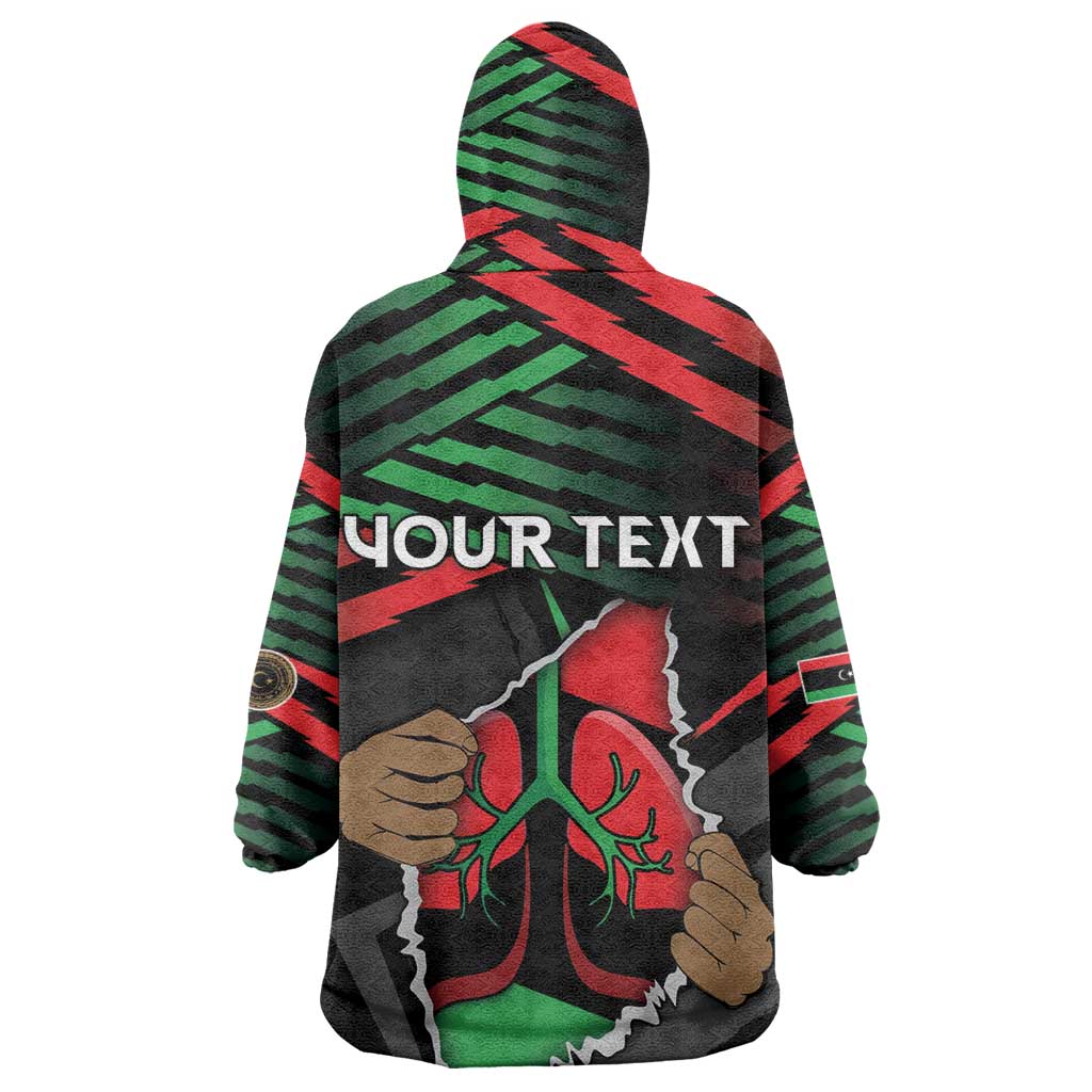 Personalized Libya In My Veins Wearable Blanket Hoodie - African Pride