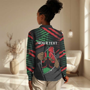 Personalized Libya In My Veins Women Casual Shirt - African Pride
