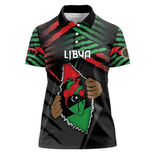 Personalized Libya In My Veins Women Polo Shirt - African Pride