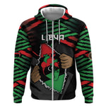 Personalized Libya In My Veins Zip Hoodie - African Pride