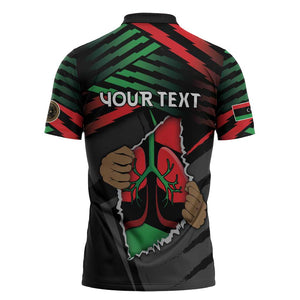 Personalized Libya In My Veins Zipper Polo Shirt - African Pride