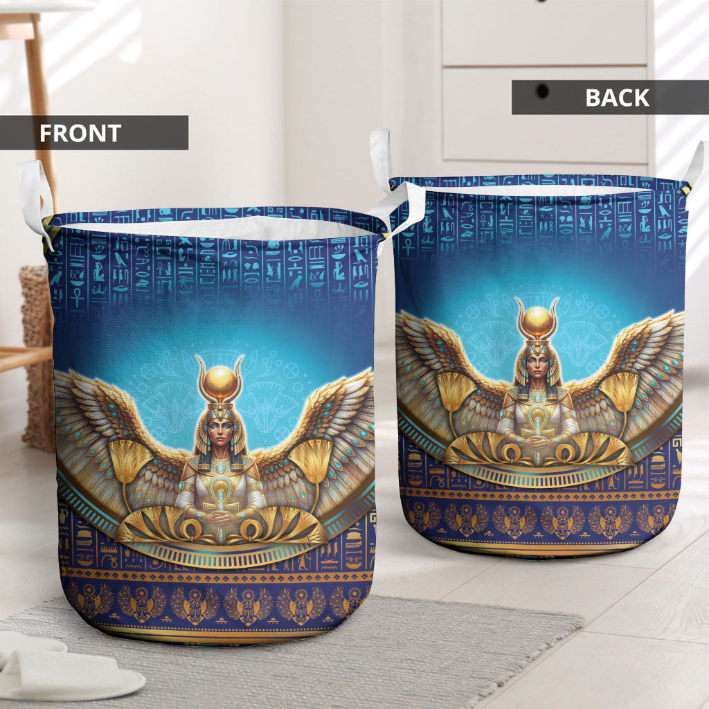 Egyptian Goddess Isis Laundry Basket Ancient Mythology Winged Queen