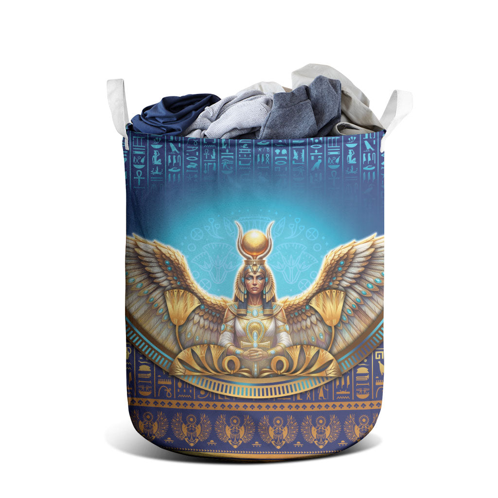Egyptian Goddess Isis Laundry Basket Ancient Mythology Winged Queen