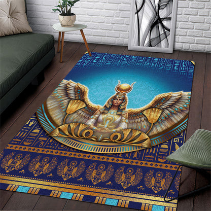 Egyptian Goddess Isis Area Rug Ancient Mythology Winged Queen