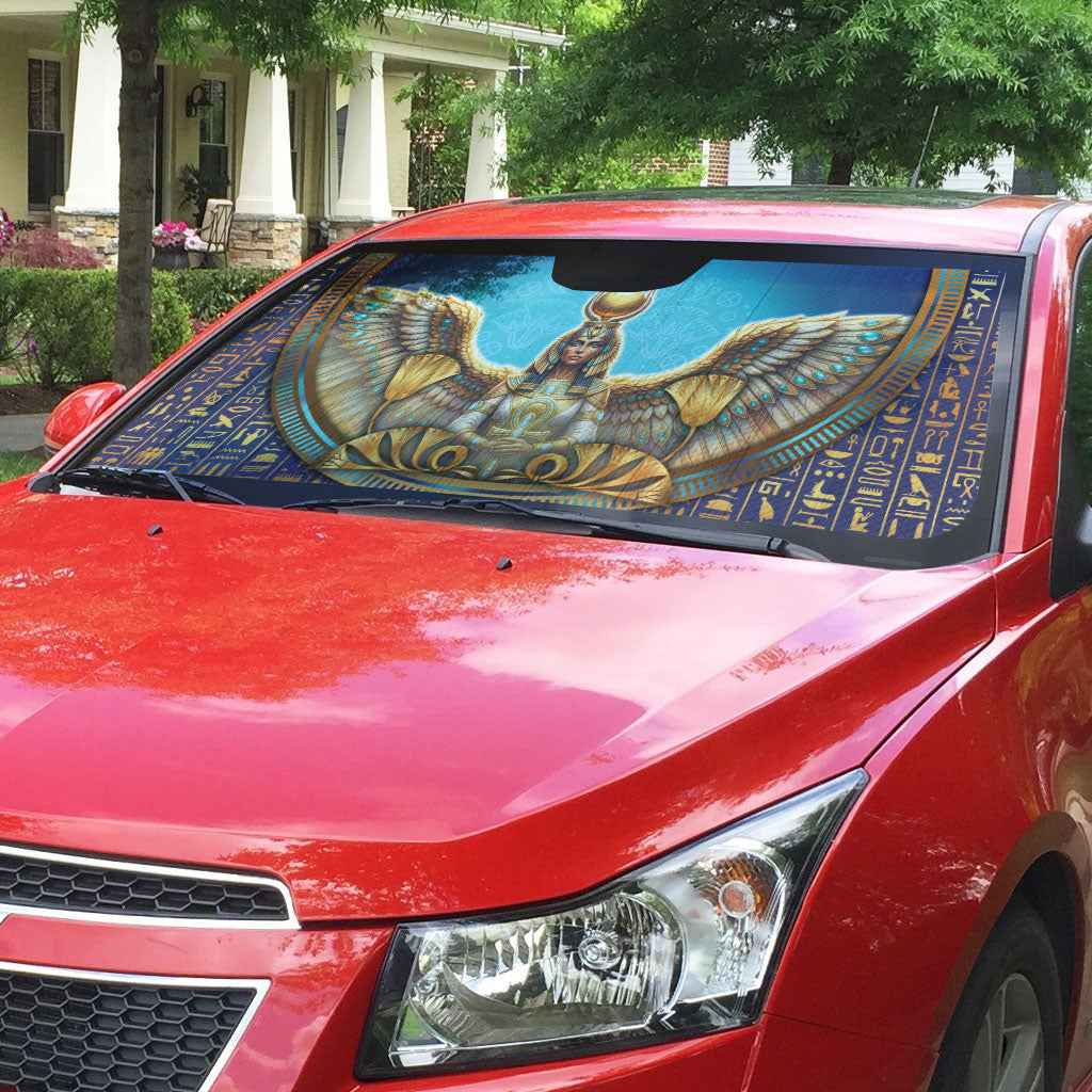 Egyptian Goddess Isis Auto Sun Shade Ancient Mythology Winged Queen