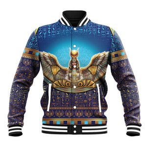Egyptian Goddess Isis Baseball Jacket Ancient Mythology Winged Queen