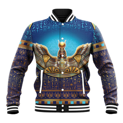 Egyptian Goddess Isis Baseball Jacket Ancient Mythology Winged Queen