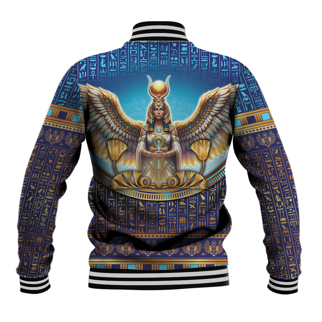 Egyptian Goddess Isis Baseball Jacket Ancient Mythology Winged Queen