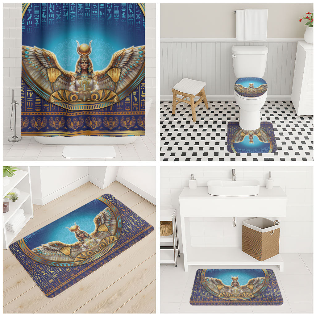 Egyptian Goddess Isis Bathroom Set Ancient Mythology Winged Queen