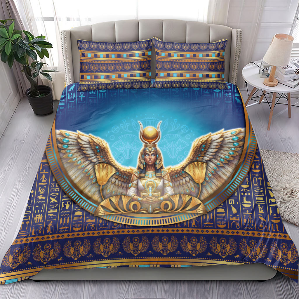 Egyptian Goddess Isis Bedding Set Ancient Mythology Winged Queen