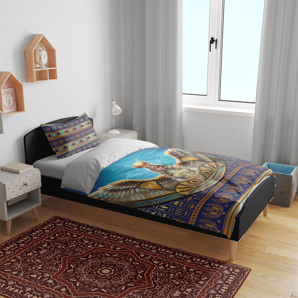 Egyptian Goddess Isis Bedding Set Ancient Mythology Winged Queen