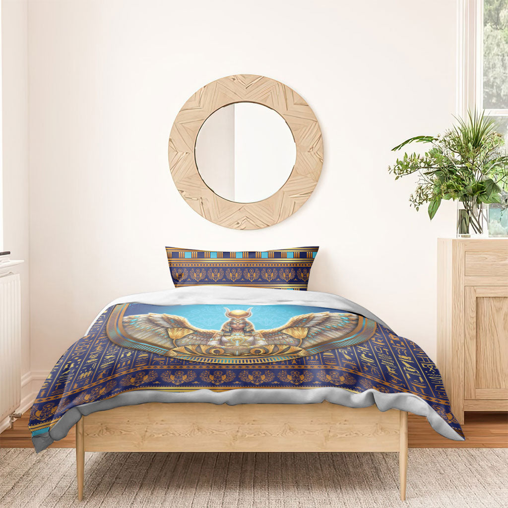 Egyptian Goddess Isis Bedding Set Ancient Mythology Winged Queen