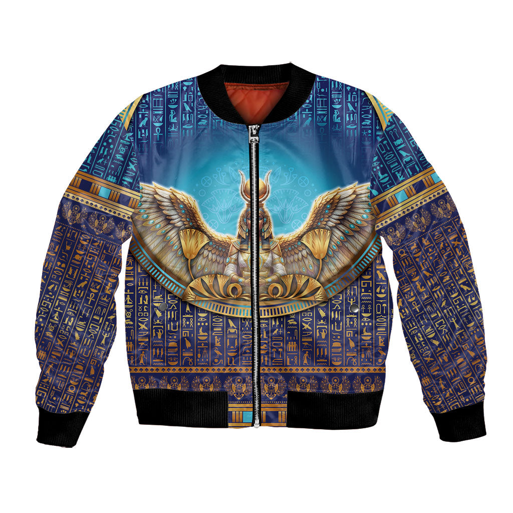 Egyptian Goddess Isis Bomber Jacket Ancient Mythology Winged Queen
