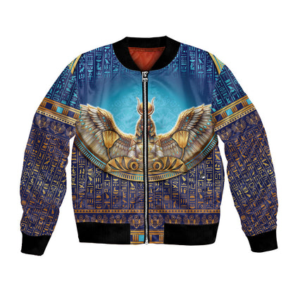 Egyptian Goddess Isis Bomber Jacket Ancient Mythology Winged Queen