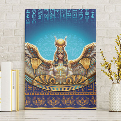 Egyptian Goddess Isis Canvas Wall Art Ancient Mythology Winged Queen